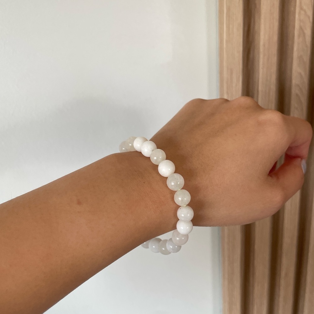 3/$20 White Beaded Stone Bracelet